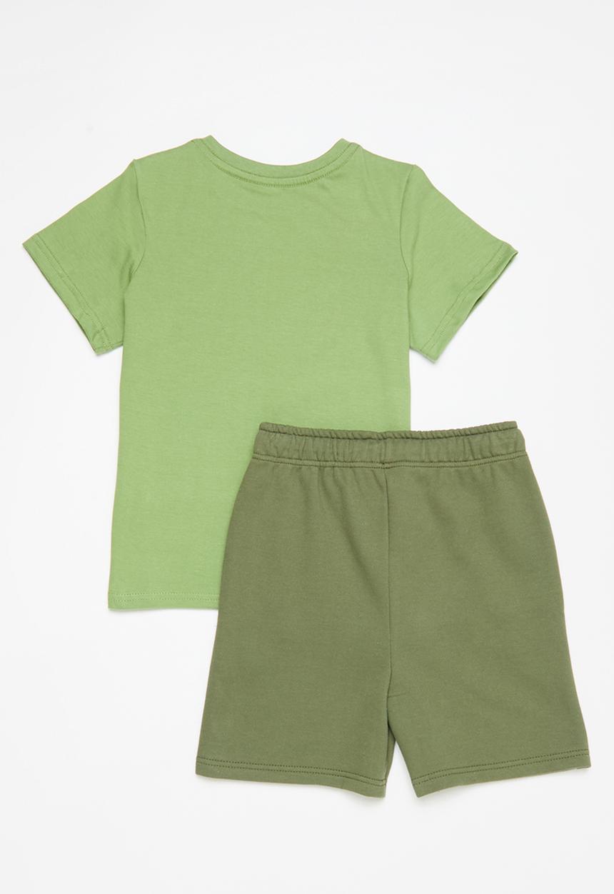 Pop Candy - T-shirt and sweat short set - green