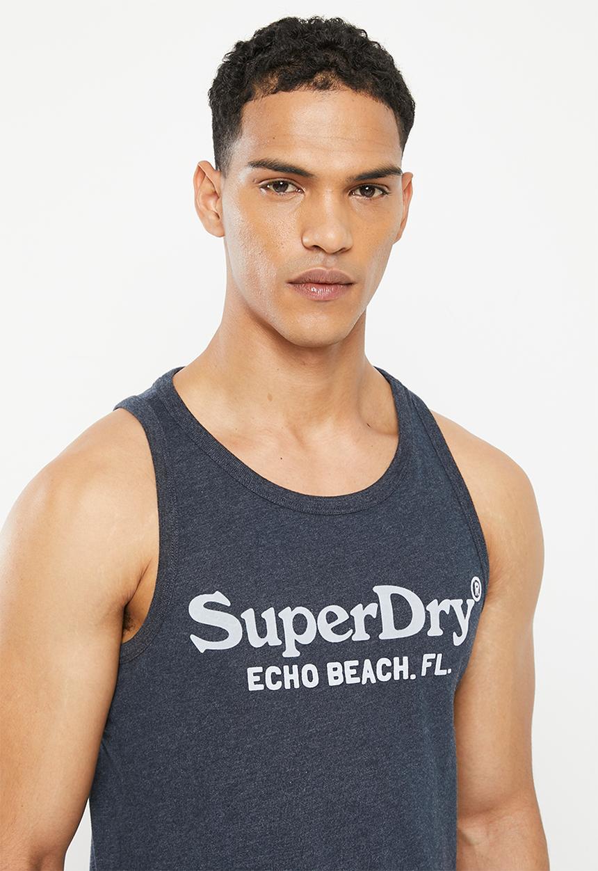 Superdry. - Vintage venue classic vest - eclipse navy marl
