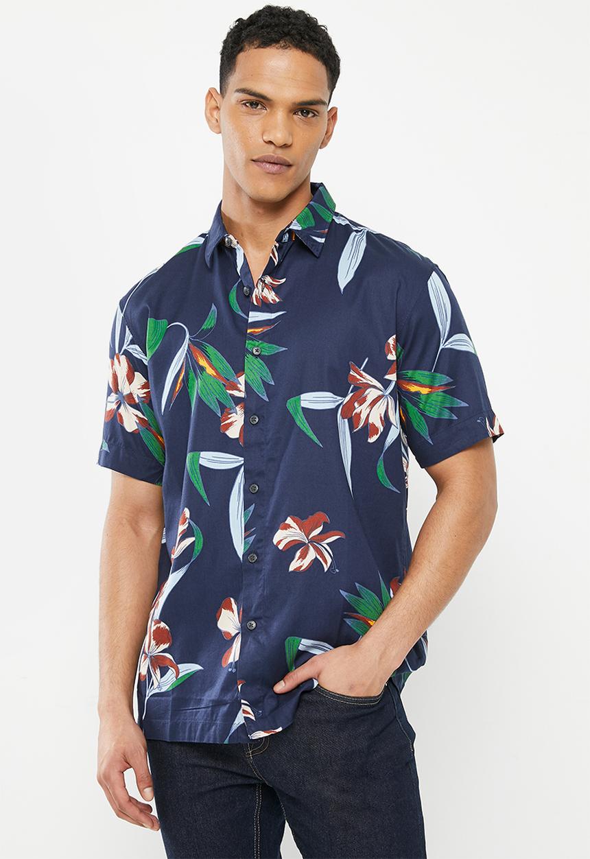 Superdry. - Vintage hawaiian s/s shirt - dark navy hawaiian