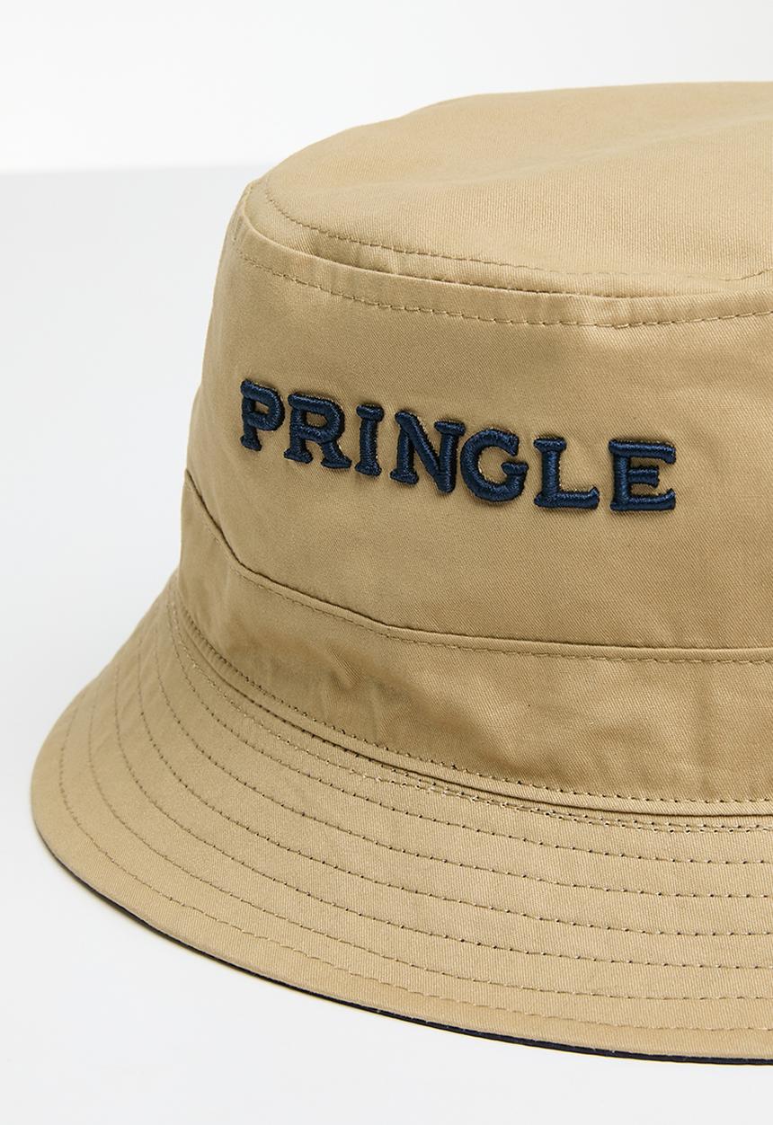 Pringle of Scotland - Daniel reversible bucket hat - stone