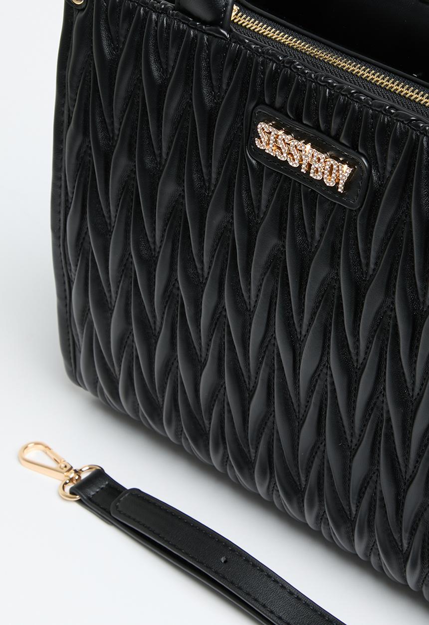 SISSY BOY - Quilted mini tote - black