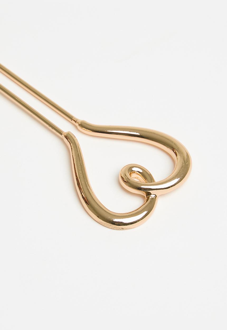 Rubi - Harlow hair fork - gold heart