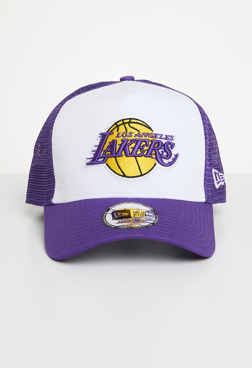 New Era - Team colour block trucker - los angeles lakers white