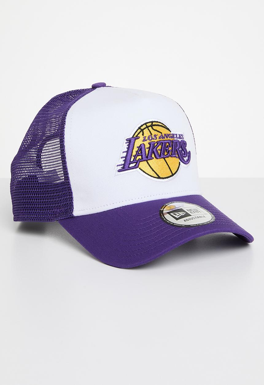 New Era - Team colour block trucker - los angeles lakers white