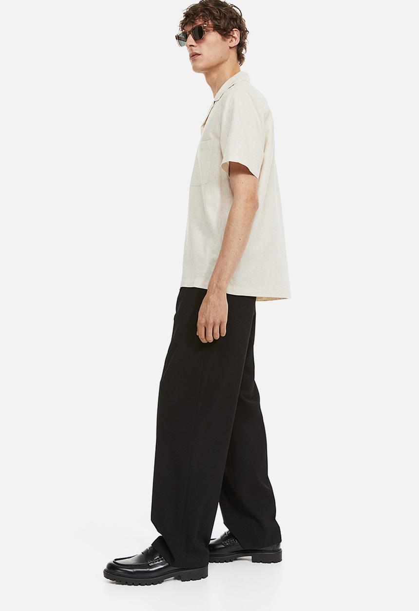 H&M - Regular fit linen-blend shirt - light beige