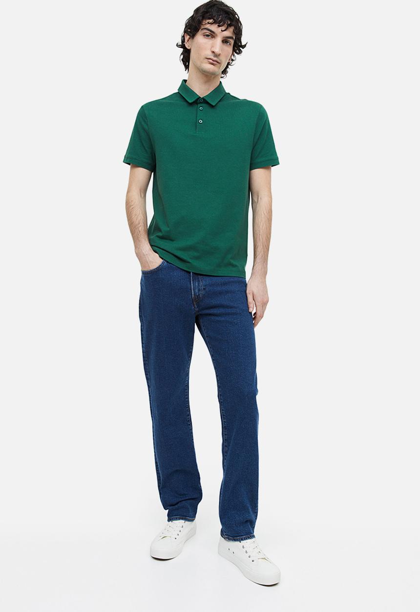 H&M - Slim fit polo shirt - dark green 