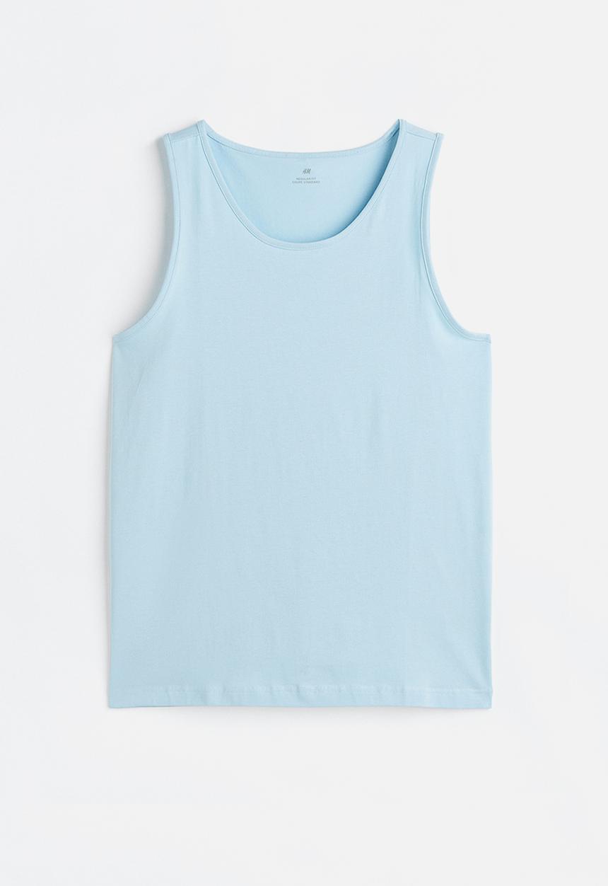 H&M - Cotton jersey vest top - light blue