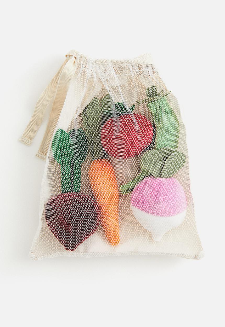 H&M - 5 Pack velour soft toys - multi-coloured vegetables