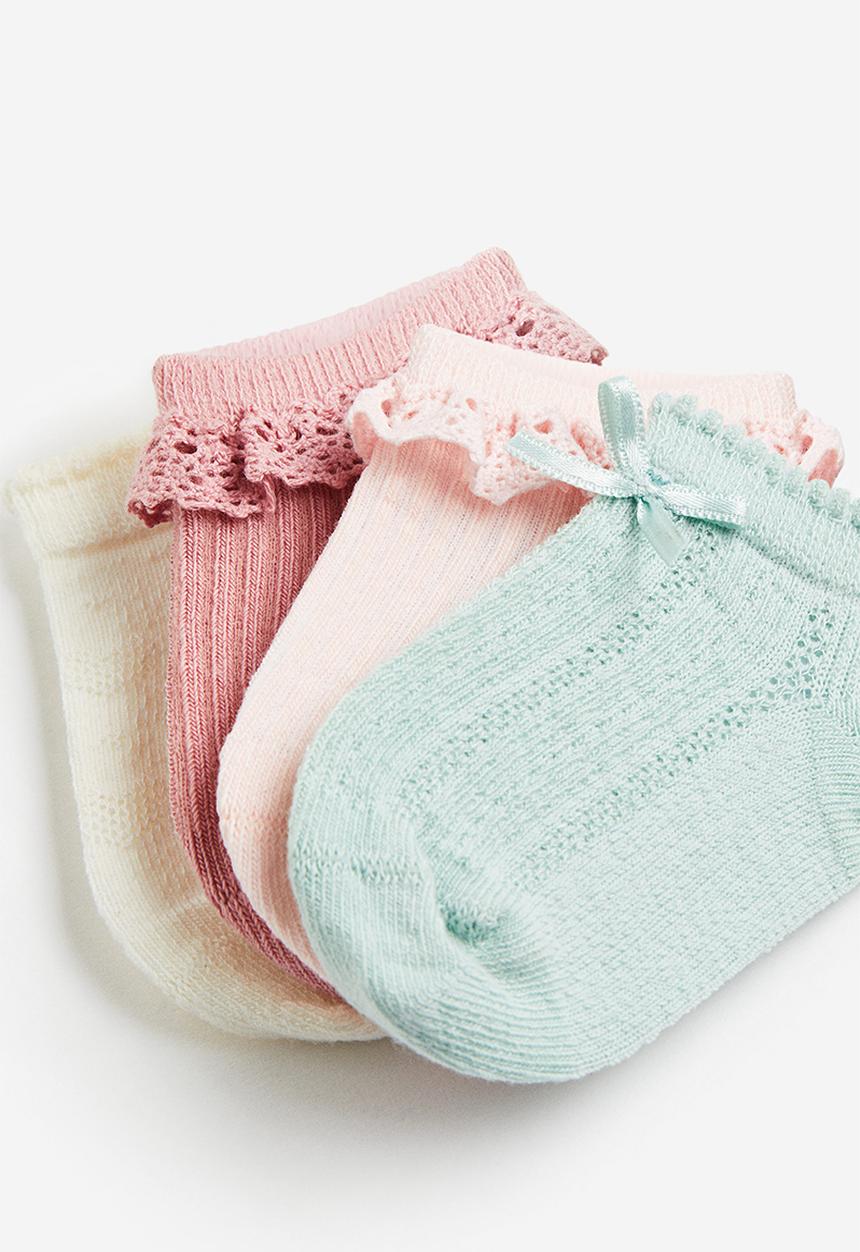 H&M - 4 Pack shaftless socks - light pink & old rose 
