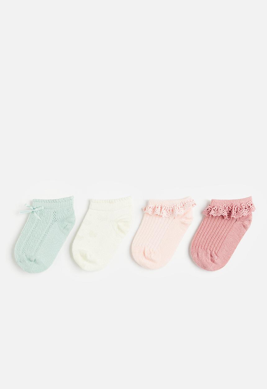 H&M - 4 Pack shaftless socks - light pink & old rose 