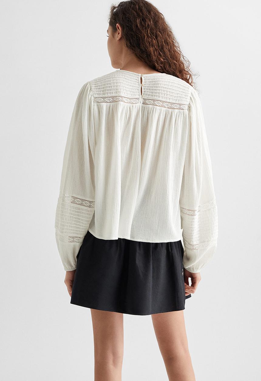 MANGO - Blouse adaipur - ecru