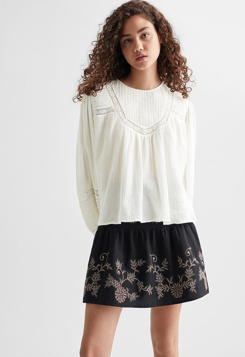 MANGO - Blouse adaipur - ecru