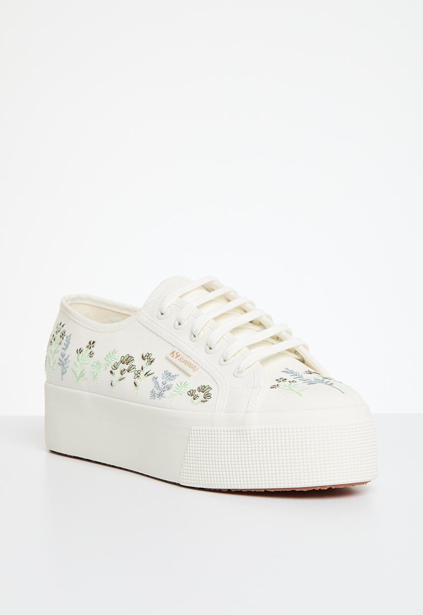 SUPERGA - 2790 flower embroidery - white florals