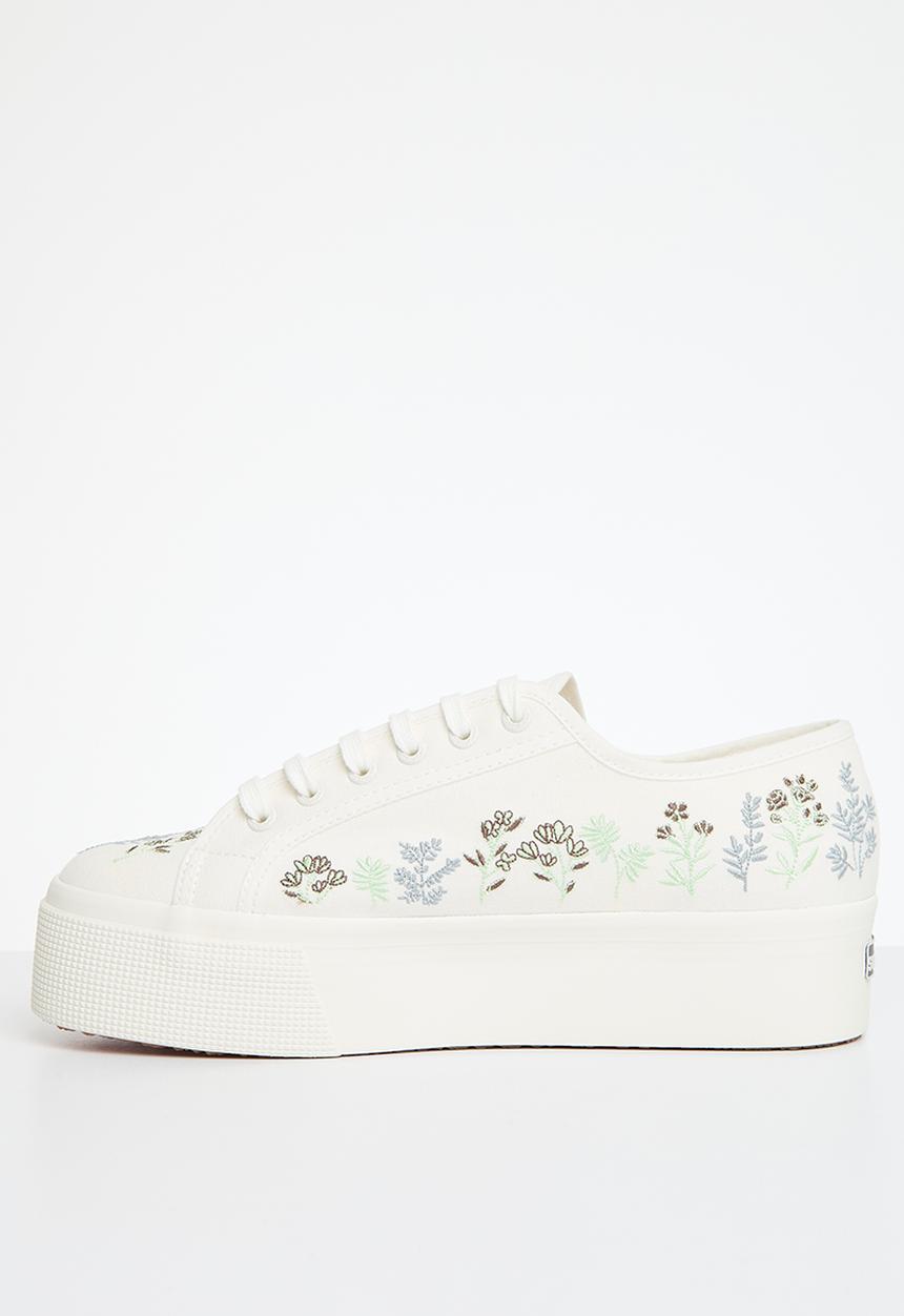 SUPERGA - 2790 flower embroidery - white florals