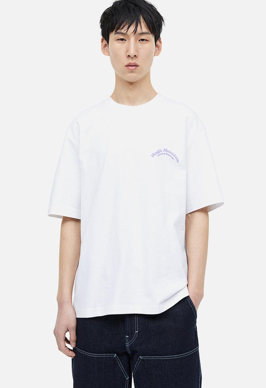 H&M - Relaxed fit printed t-shirt - white magic mountain 