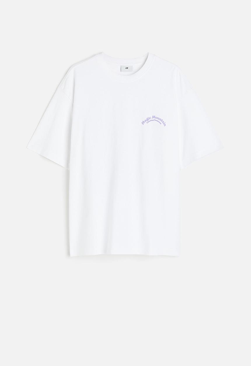 H&M - Relaxed fit printed t-shirt - white magic mountain 