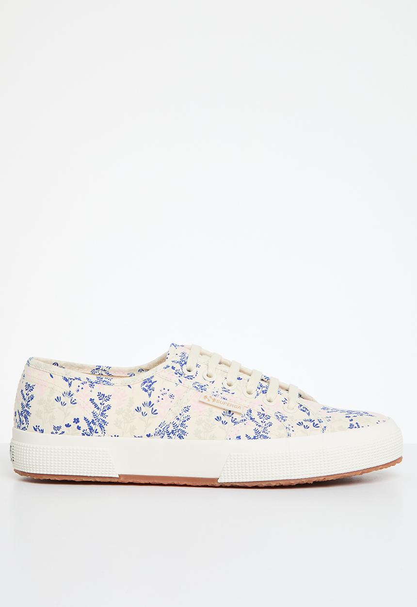 SUPERGA - 2750 Flowers print - a1j beige raw blue pink