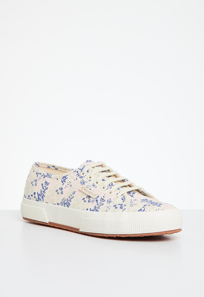 SUPERGA - 2750 Flowers print - a1j beige raw blue pink