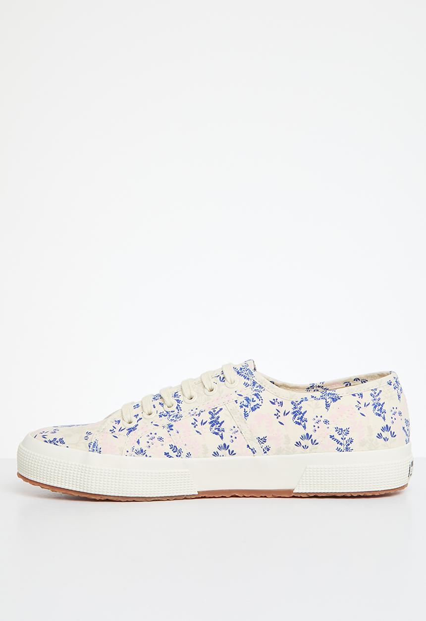 SUPERGA - 2750 Flowers print - a1j beige raw blue pink