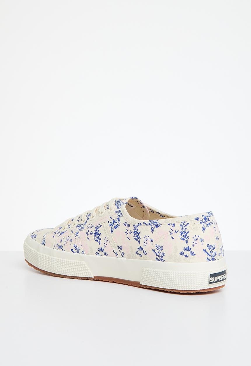 SUPERGA - 2750 Flowers print - a1j beige raw blue pink
