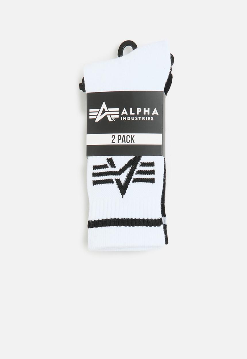 Alpha Industries - AI logo tennis socks twin pack - black & white
