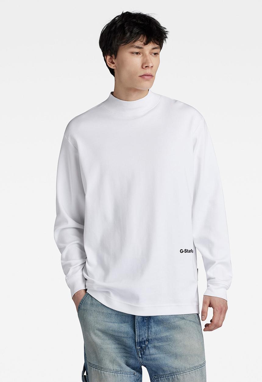 G-STAR - Mock neck loose long sleeve Ventura interlock o - white