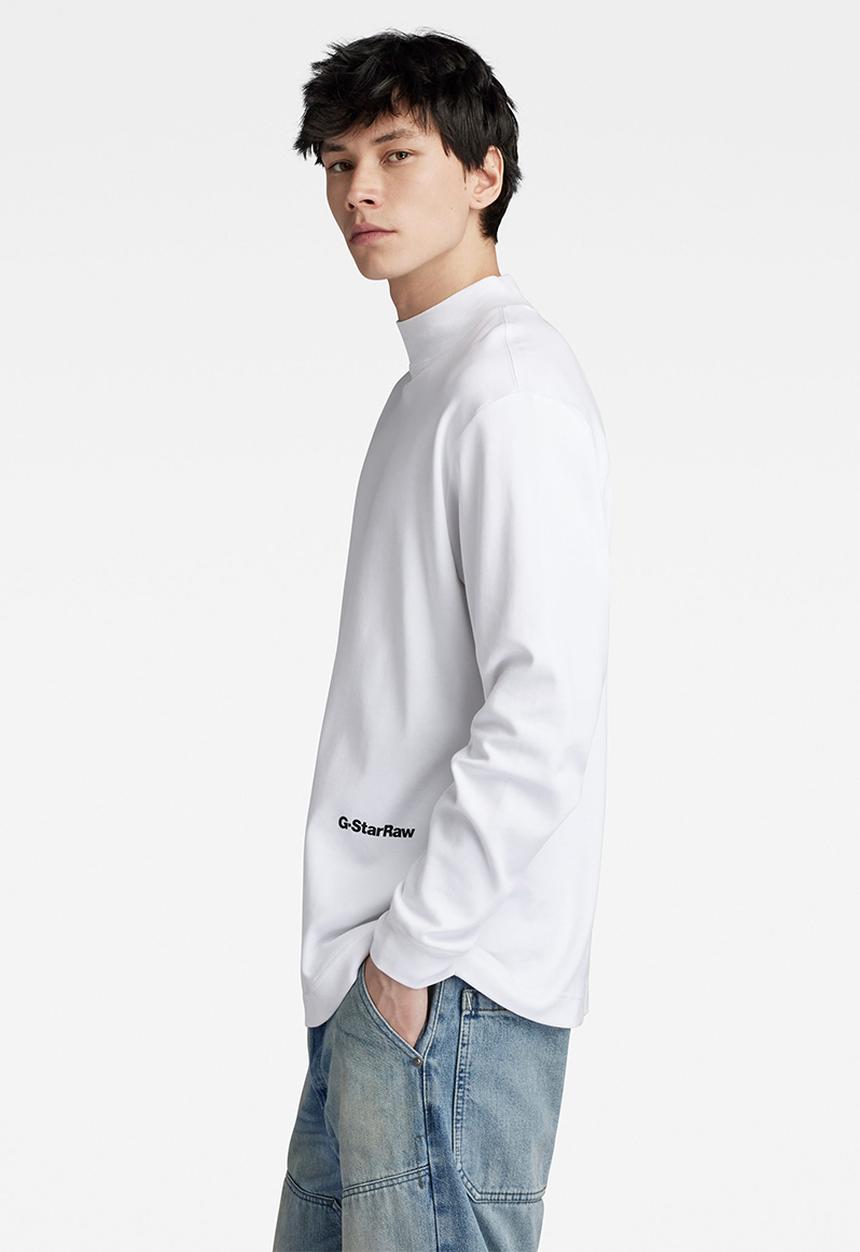 G-STAR - Mock neck loose long sleeve Ventura interlock o - white