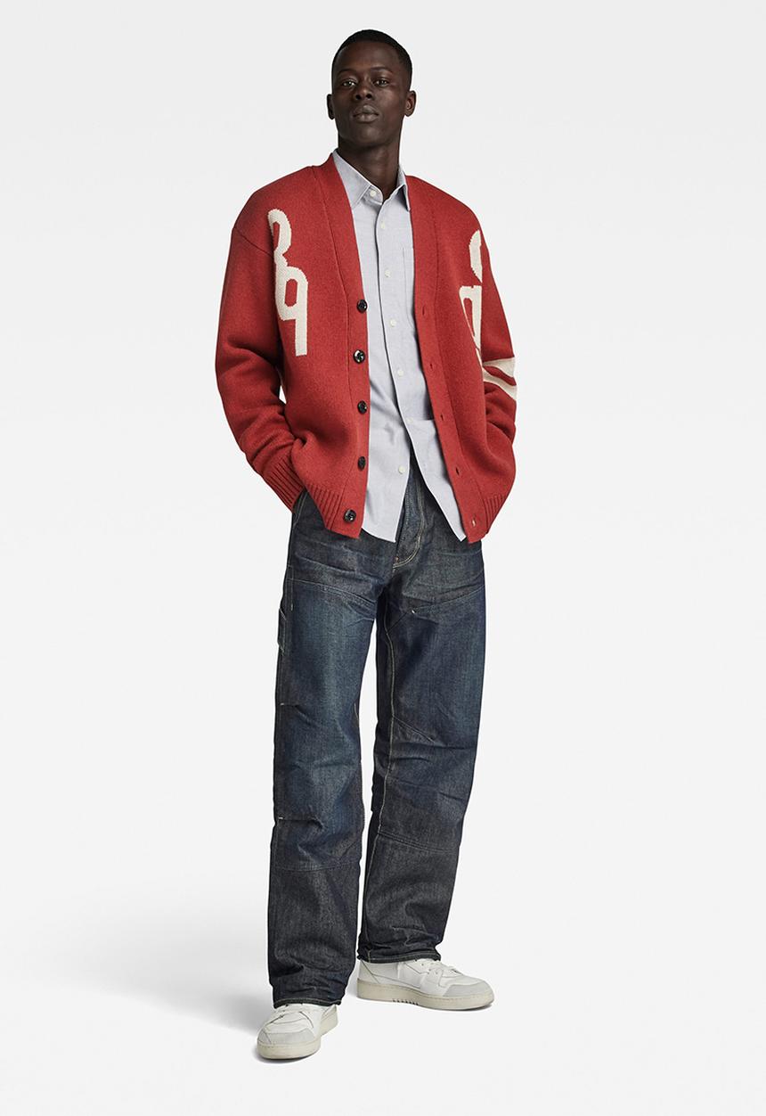 G-STAR - Holiday cardigan loose knit Giolly knit - burned red