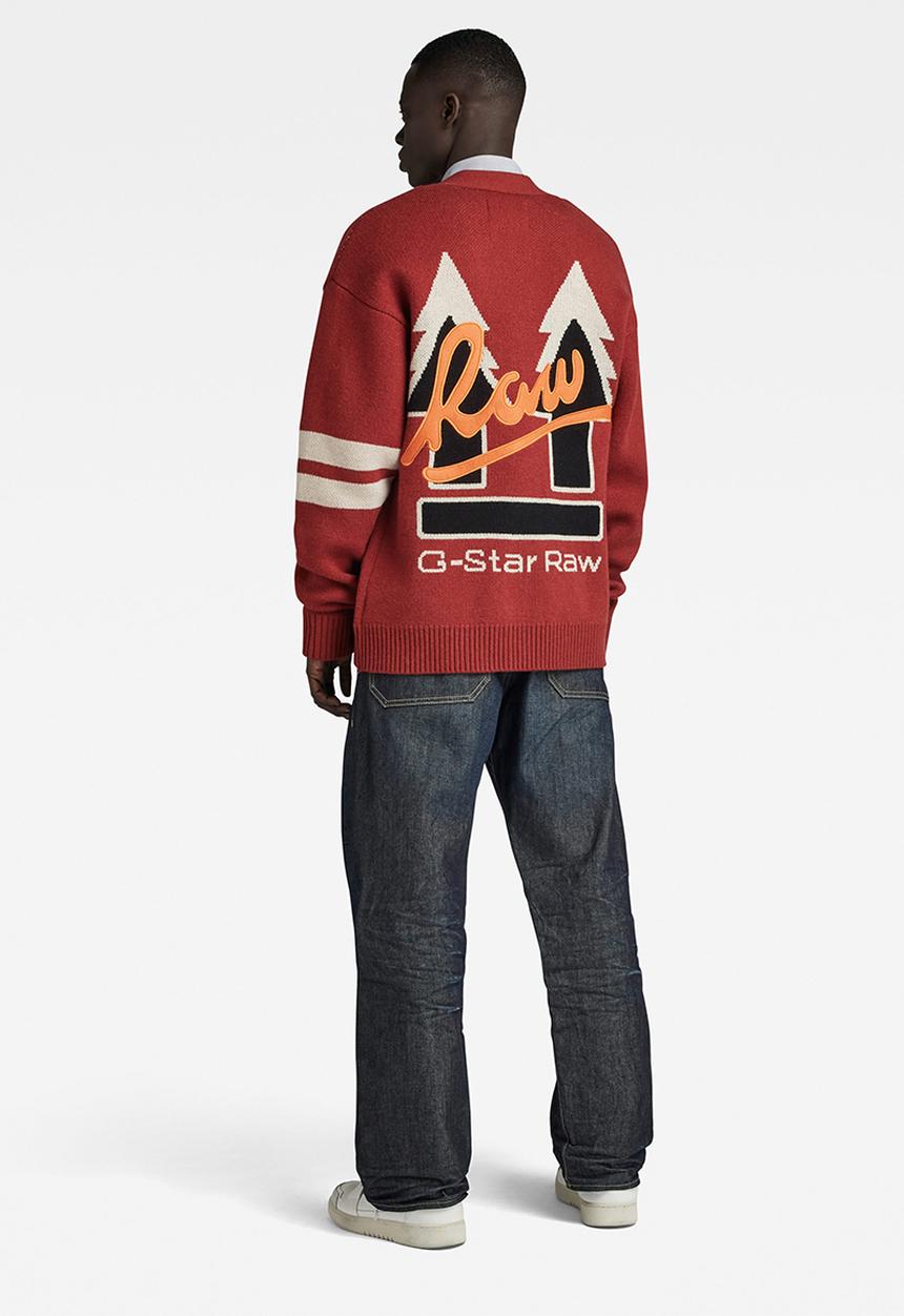 G-STAR - Holiday cardigan loose knit Giolly knit - burned red