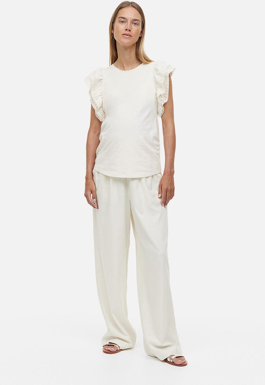 H&M - Mama flutter-sleeved top - natural white