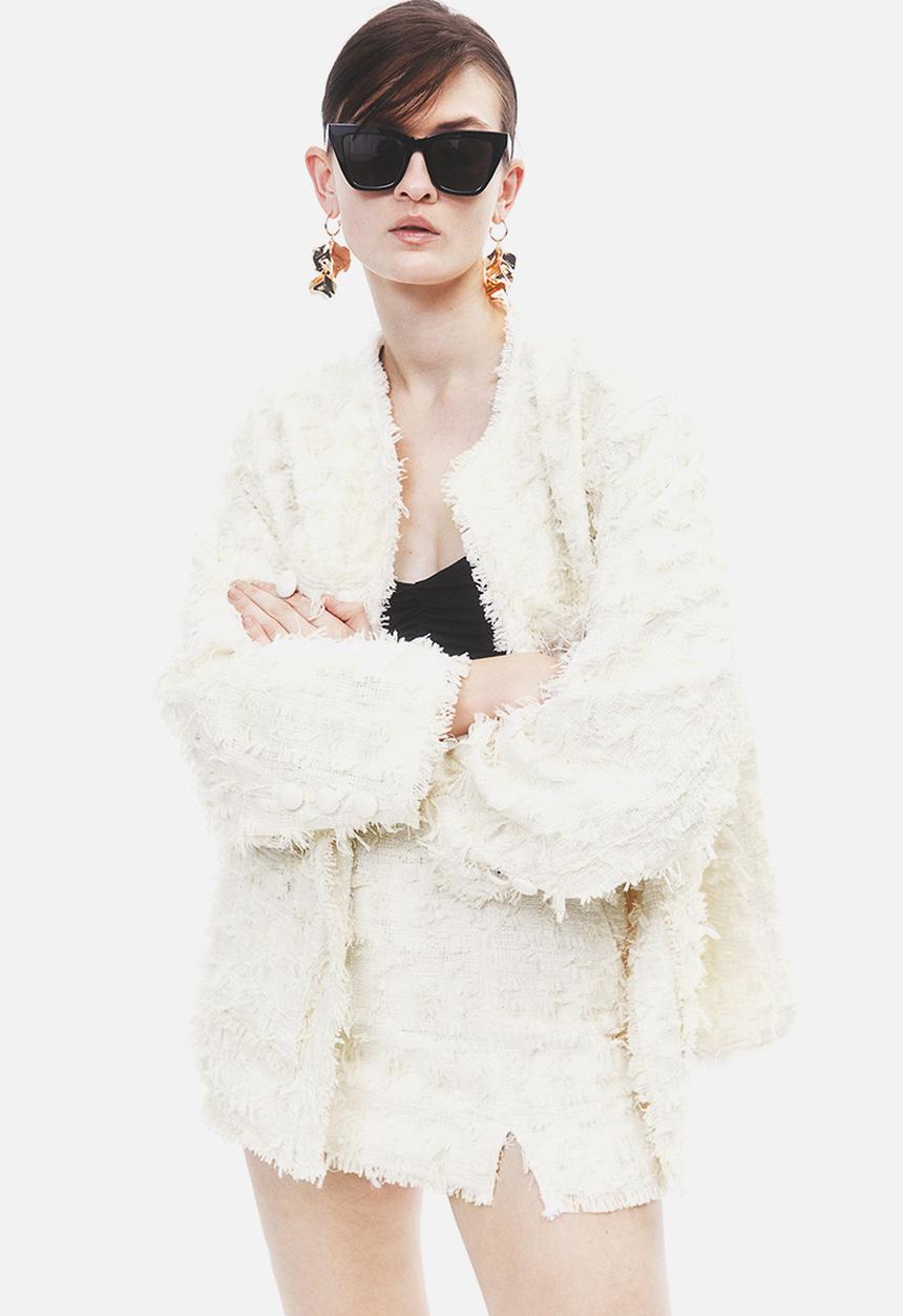 H&M - Bouclé skirt - cream