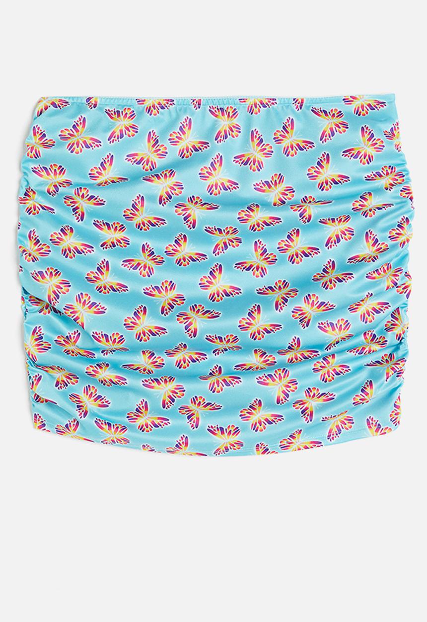 H&M - Gathered swim skirt - turquoise butterflies