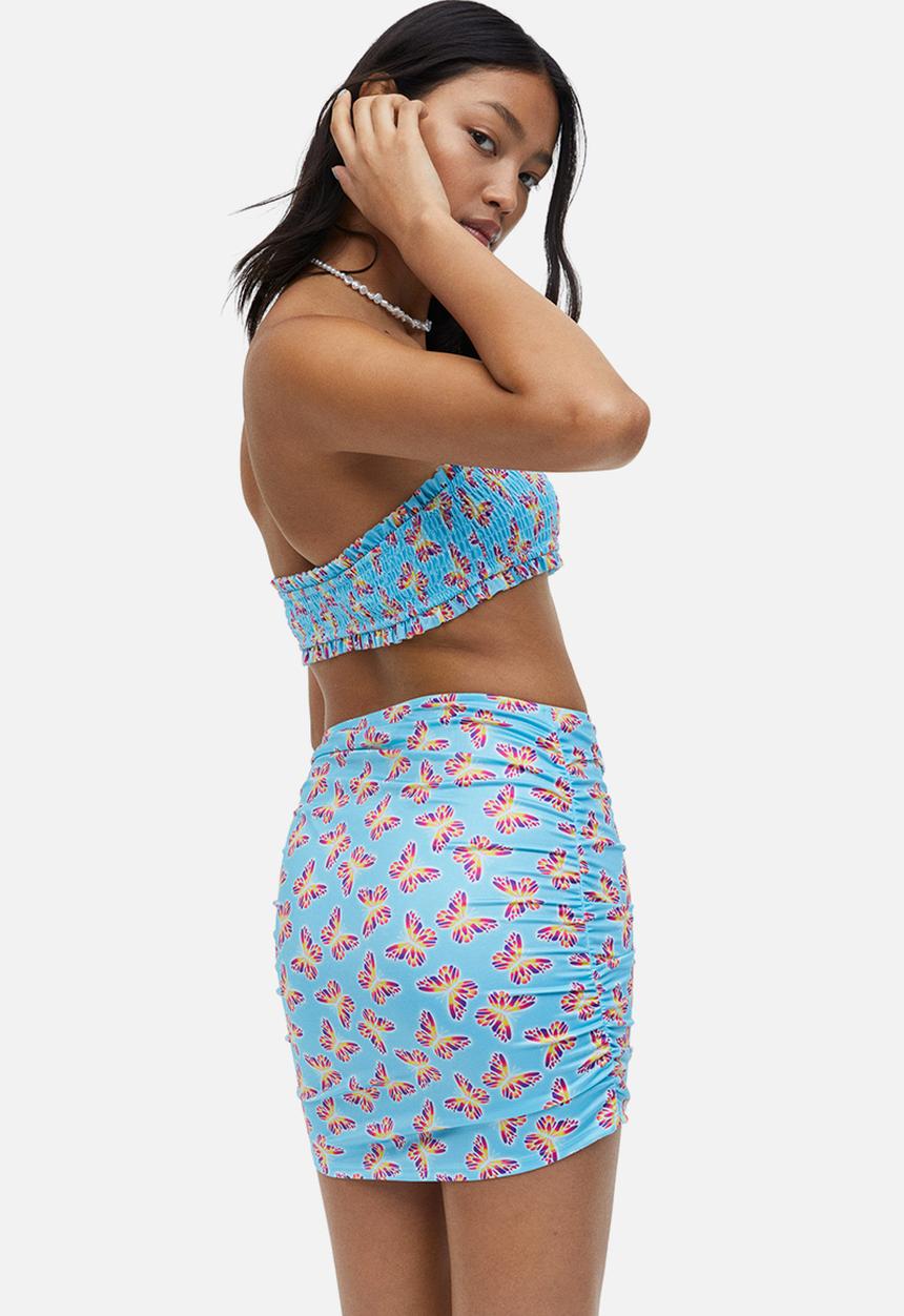 H&M - Gathered swim skirt - turquoise butterflies