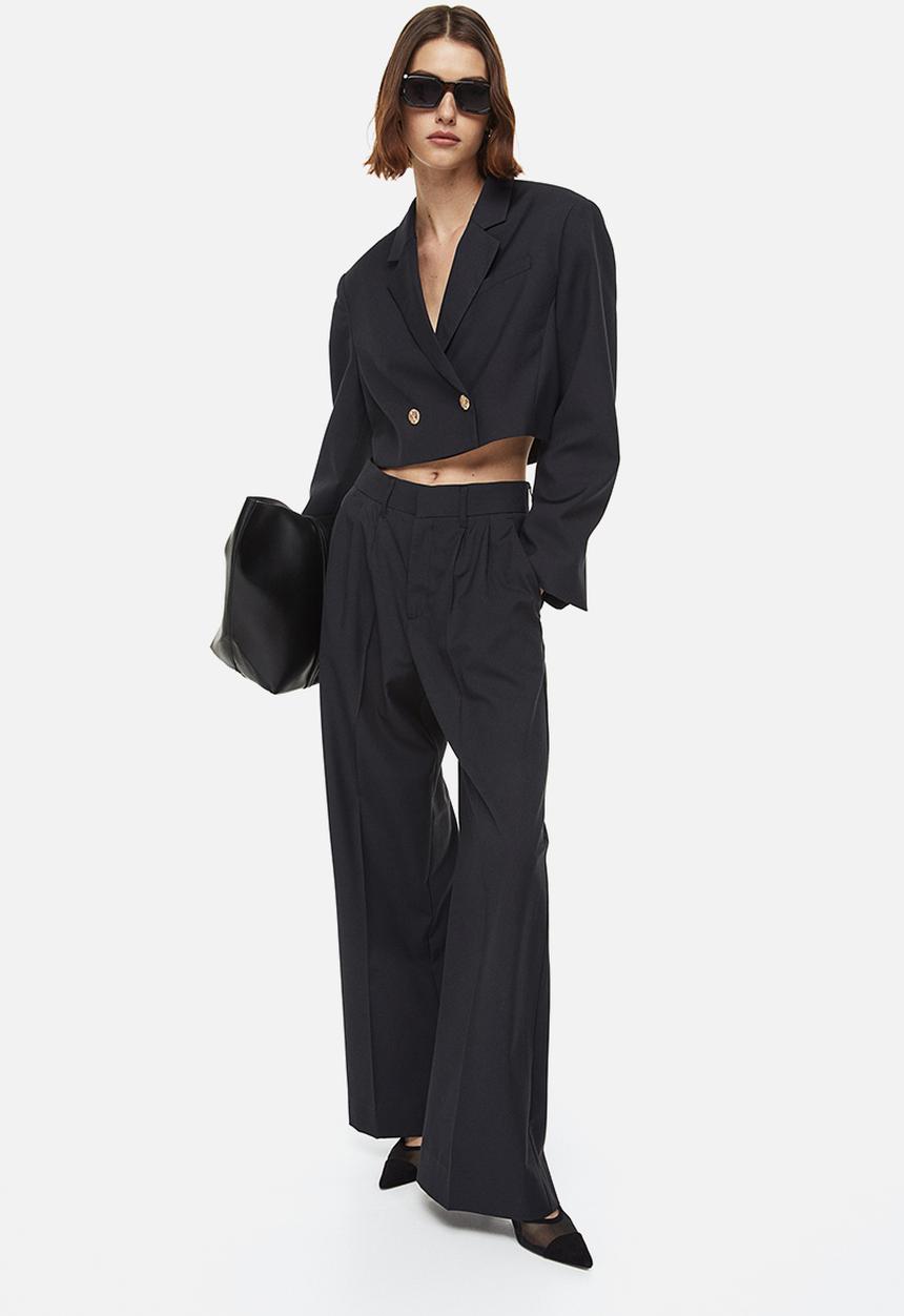 H&M - Straight trousers - black