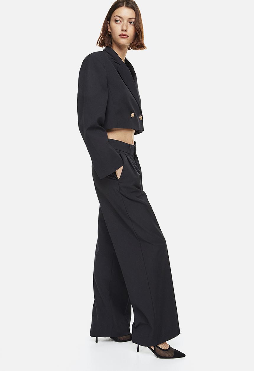 H&M - Straight trousers - black