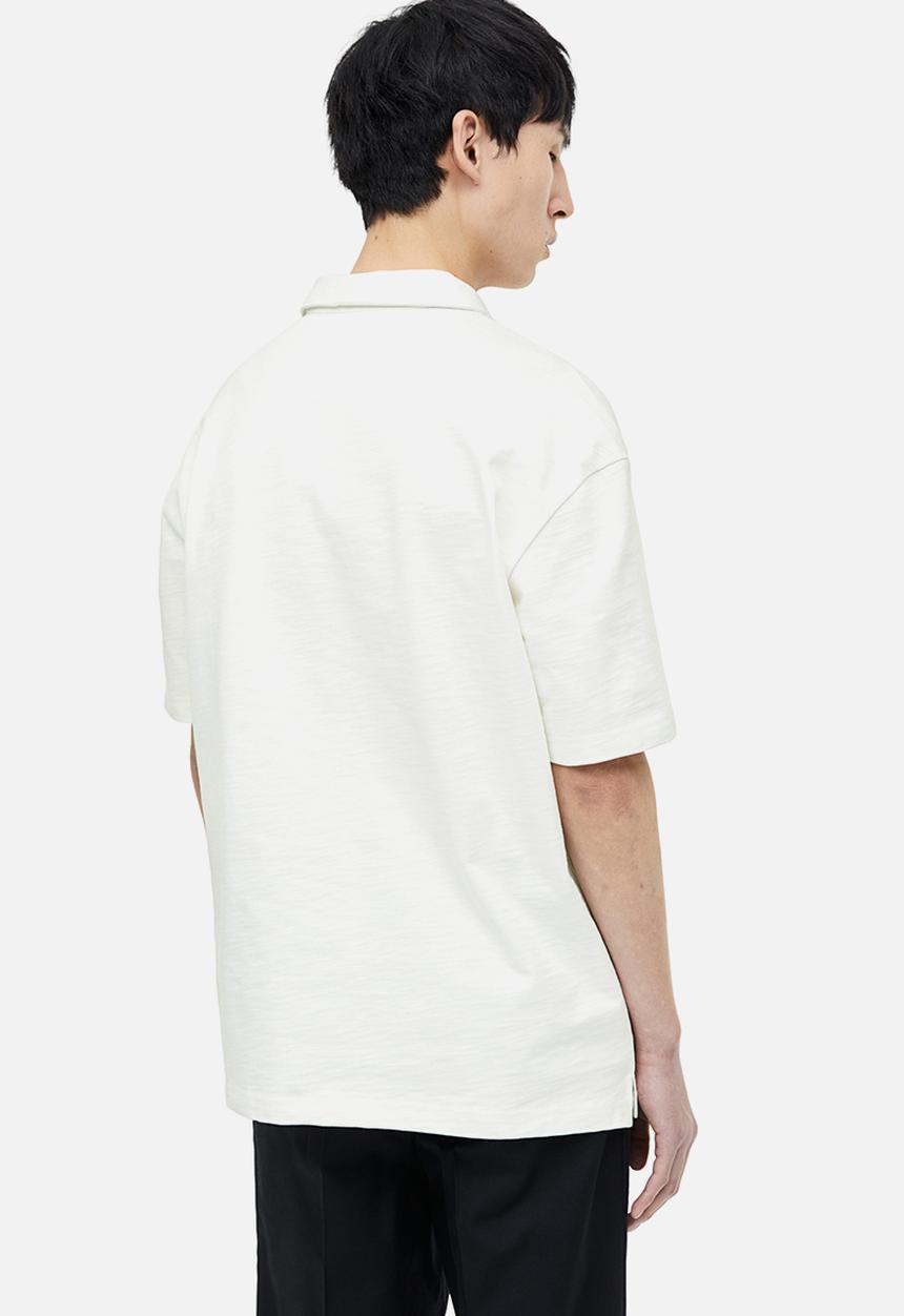H&M - Relaxed fit cotton polo shirt - white