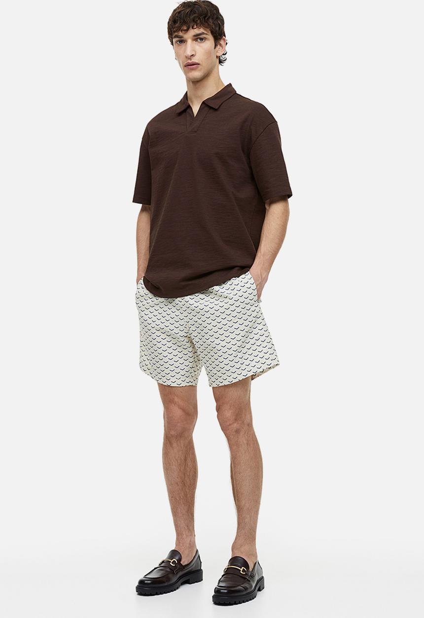 H&M - Relaxed fit cotton polo shirt - dark brown
