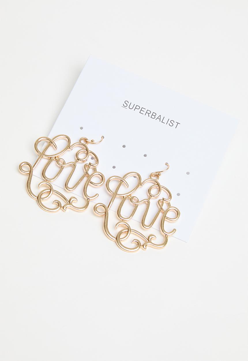 Superbalist - Love earrings - gold