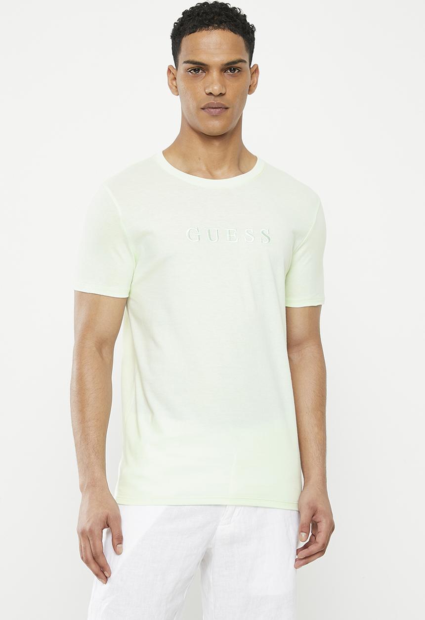 GUESS - Es short sleeve pima emb logo crew - soft mint