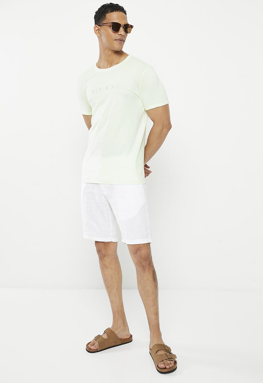 GUESS - Es short sleeve pima emb logo crew - soft mint