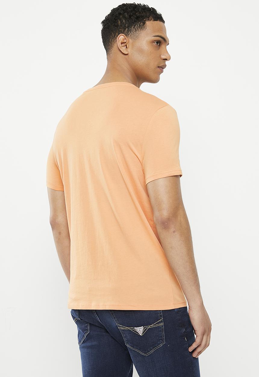 GUESS - Short sleeve bsc mosaic tri logo tee - sweet peach