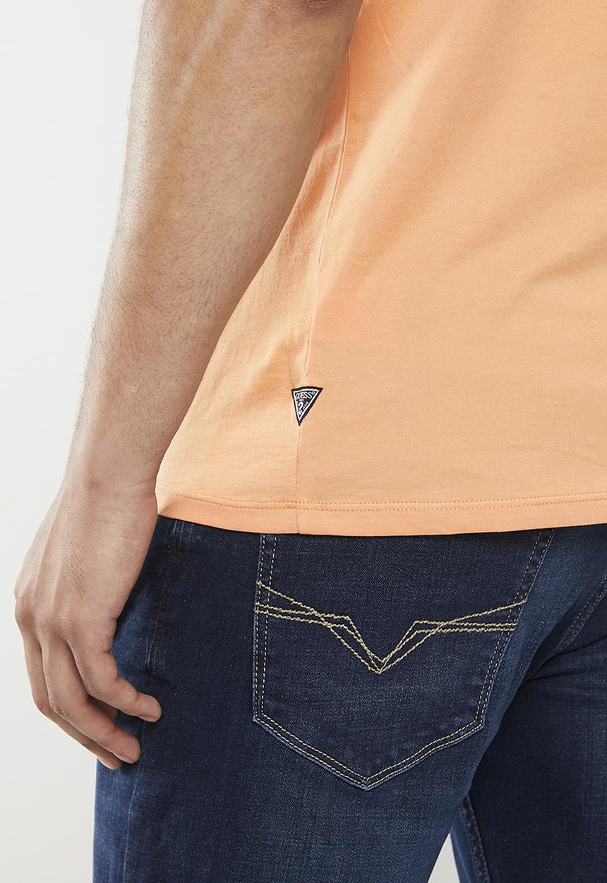 GUESS - Short sleeve bsc mosaic tri logo tee - sweet peach