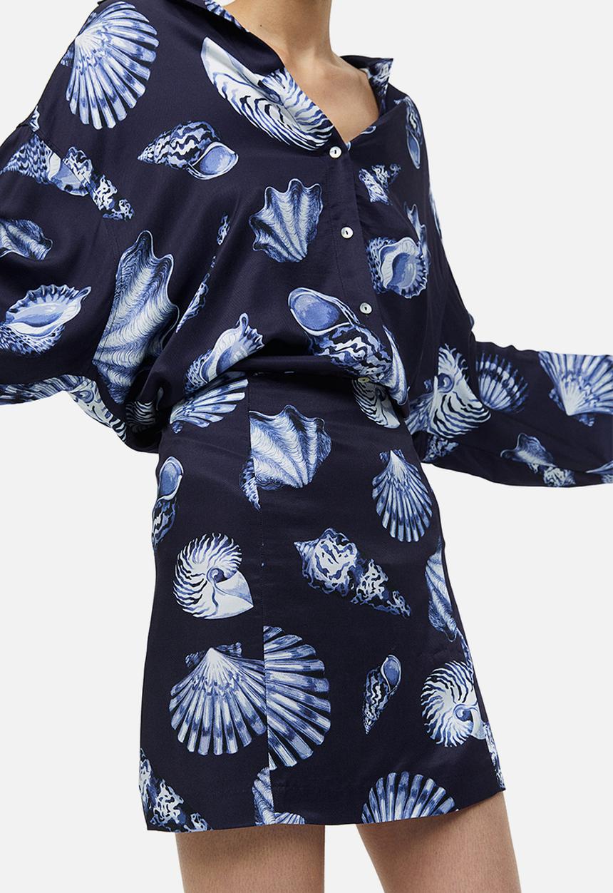 H&M - Mini skirt - navy blue seashells 