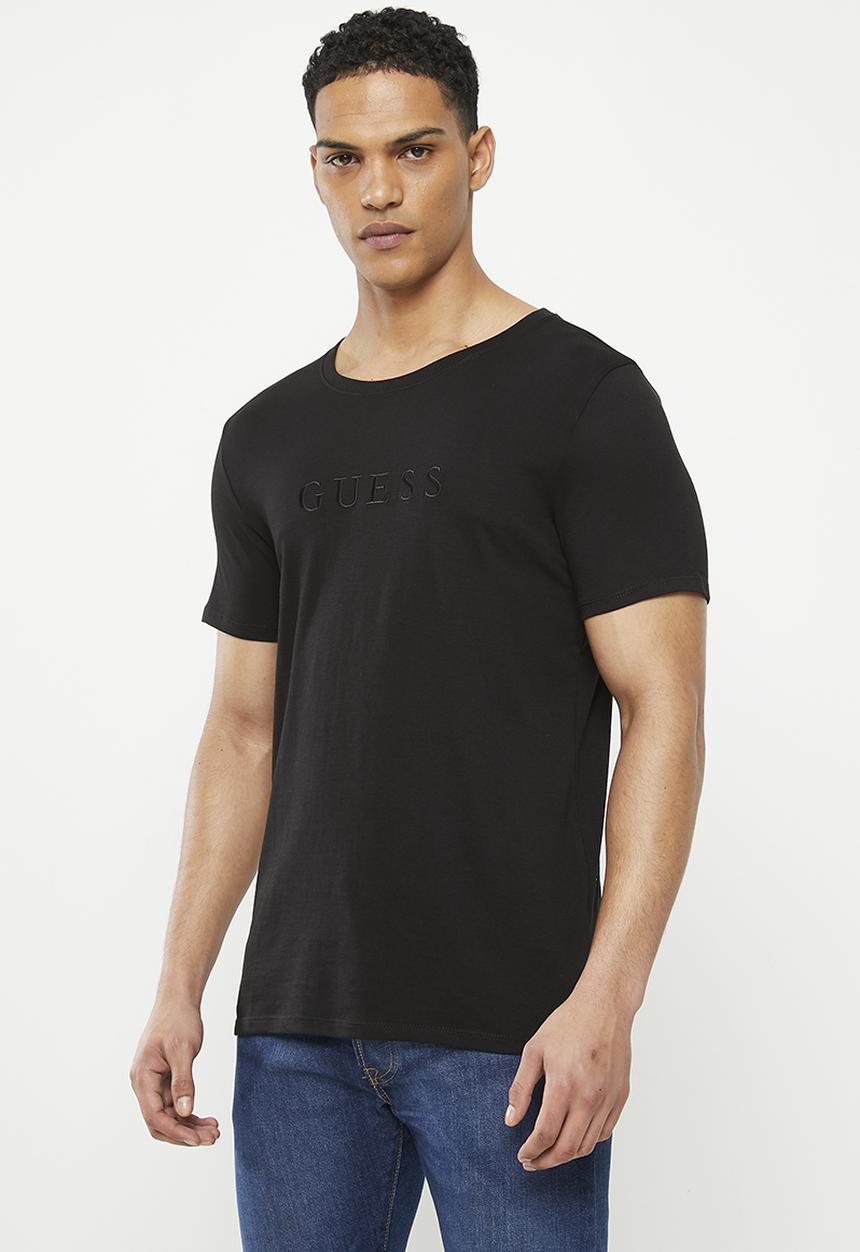GUESS - Es short sleeve emb logo crew - jet black