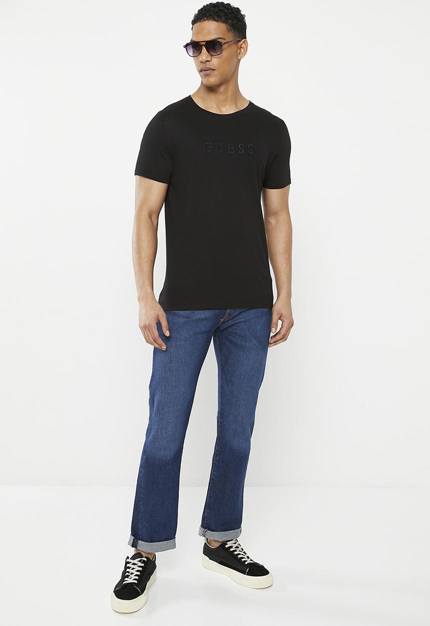 GUESS - Es short sleeve emb logo crew - jet black
