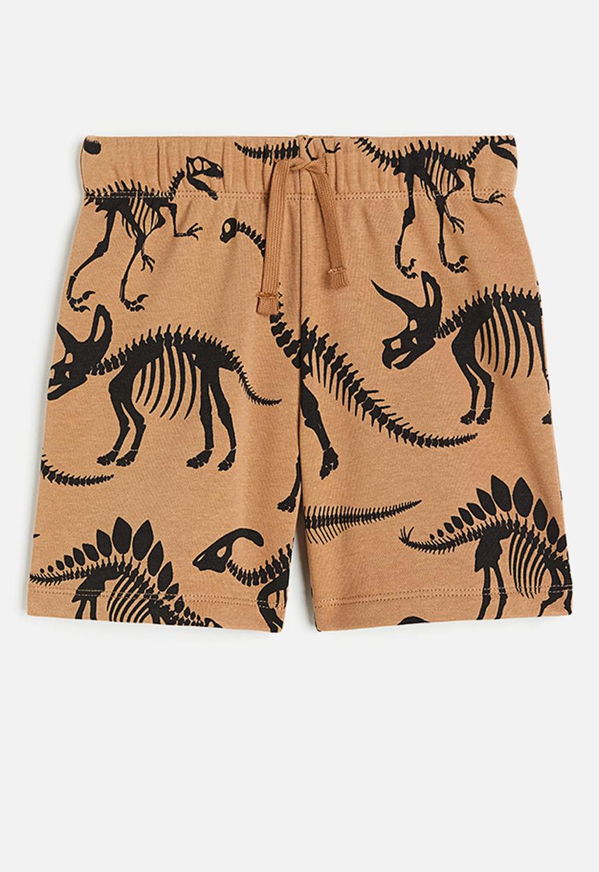 H&M - Sweatshirt shorts - dark beige/dinosaurs