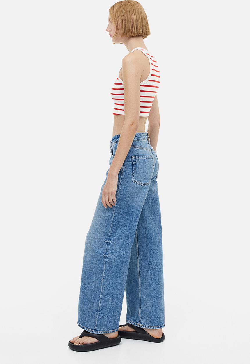 H&M - Cropped vest top - white& red striped