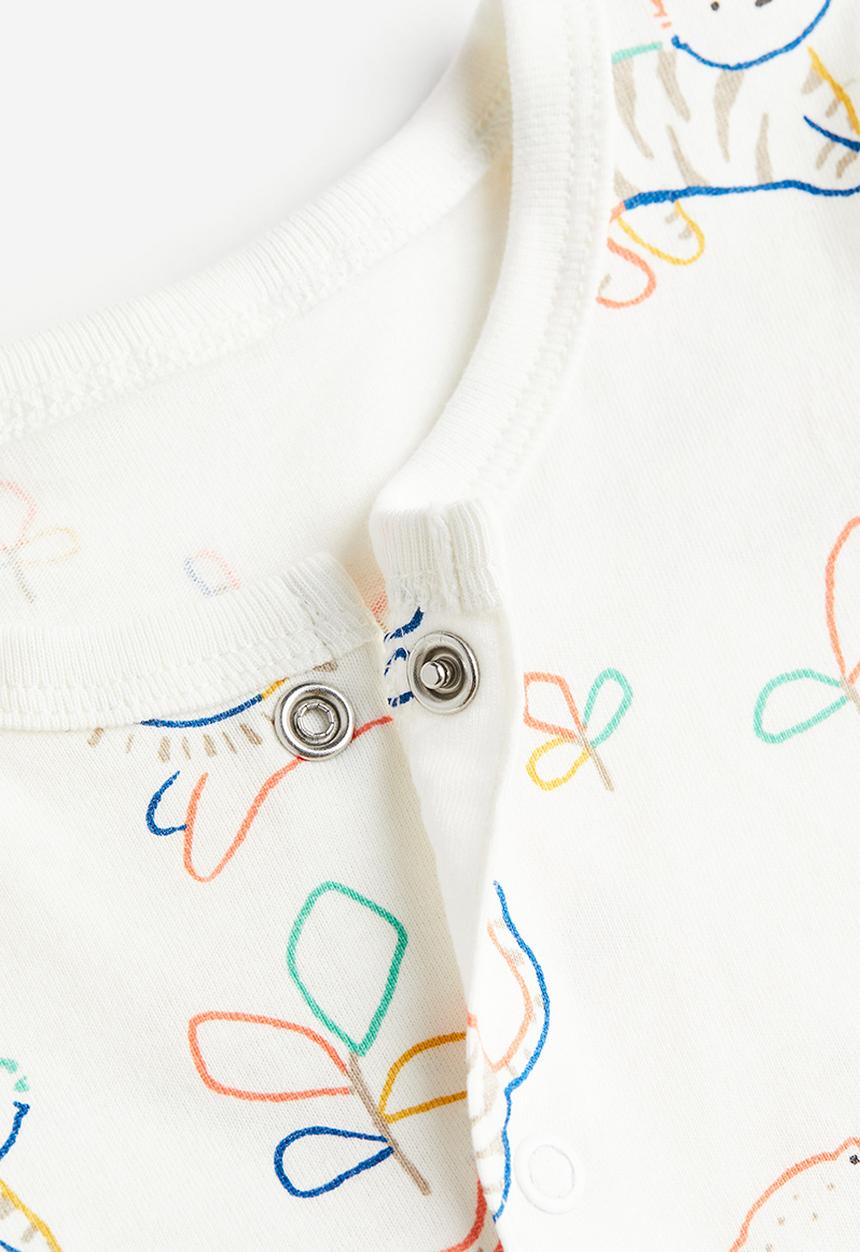 H&M - Patterned all-in-one pyjamas - white animals