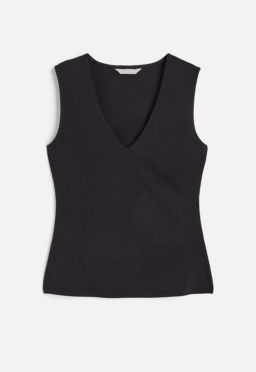 H&M - V-neck vest top - black