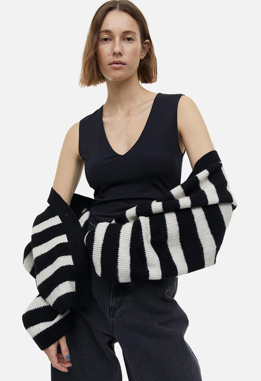 H&M - V-neck vest top - black